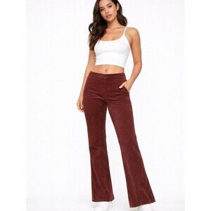 Industry By Republic Mid Rise Pull-on Rust Brown Flare Leg Corduroy Pants, M
